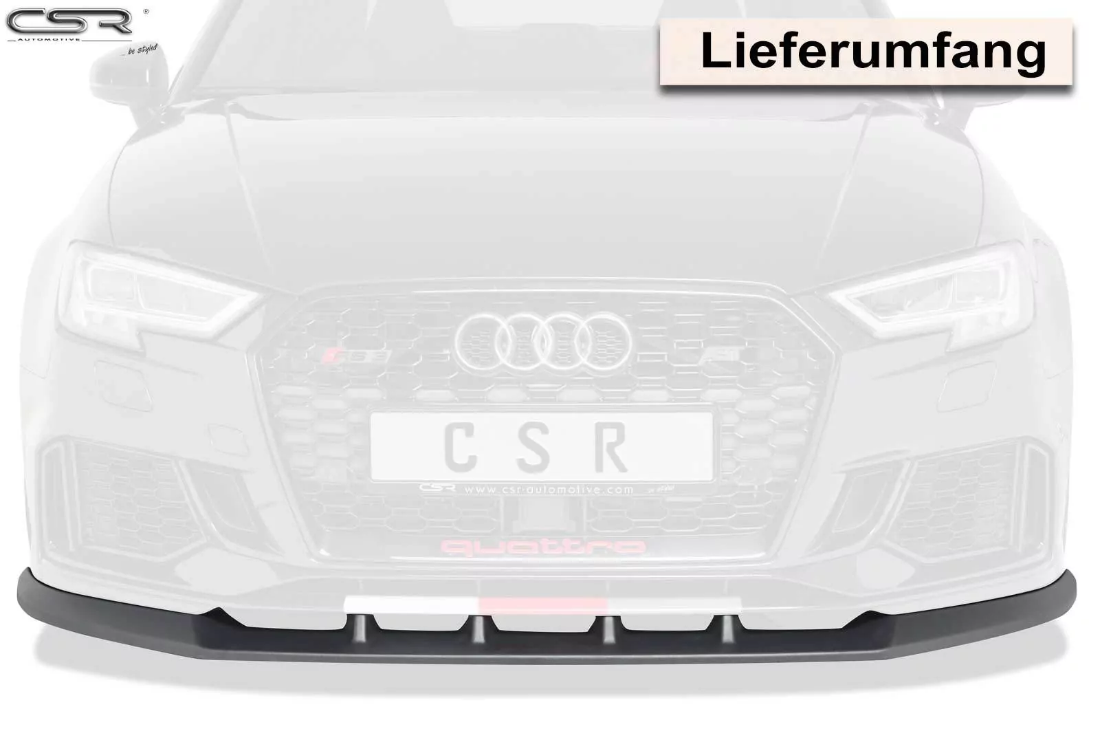 Cup-Spoilerlippe mit ABE für Audi RS3 8V CSL322-M Carbon Look (matt)