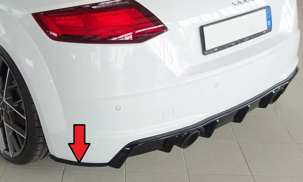 Rieger Heckschürzenansatz seitlich links für Audi TT (8J-FV/8S) | Coupé 07.14-08.18 (bis Facelift) nur für orig. Heckschürze, inkl. TTS