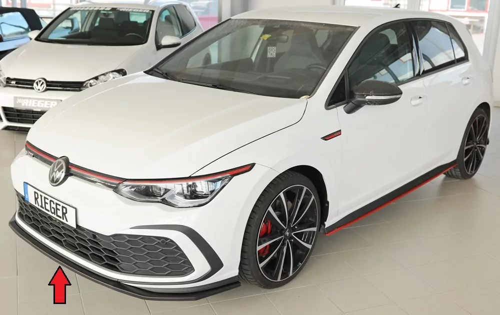Rieger Spoilerschwert nur für GTI / GTD / GTE matt schwarz für VW Golf 8 GTI 5-tür. 08.20-03.24 (bis Facelift)