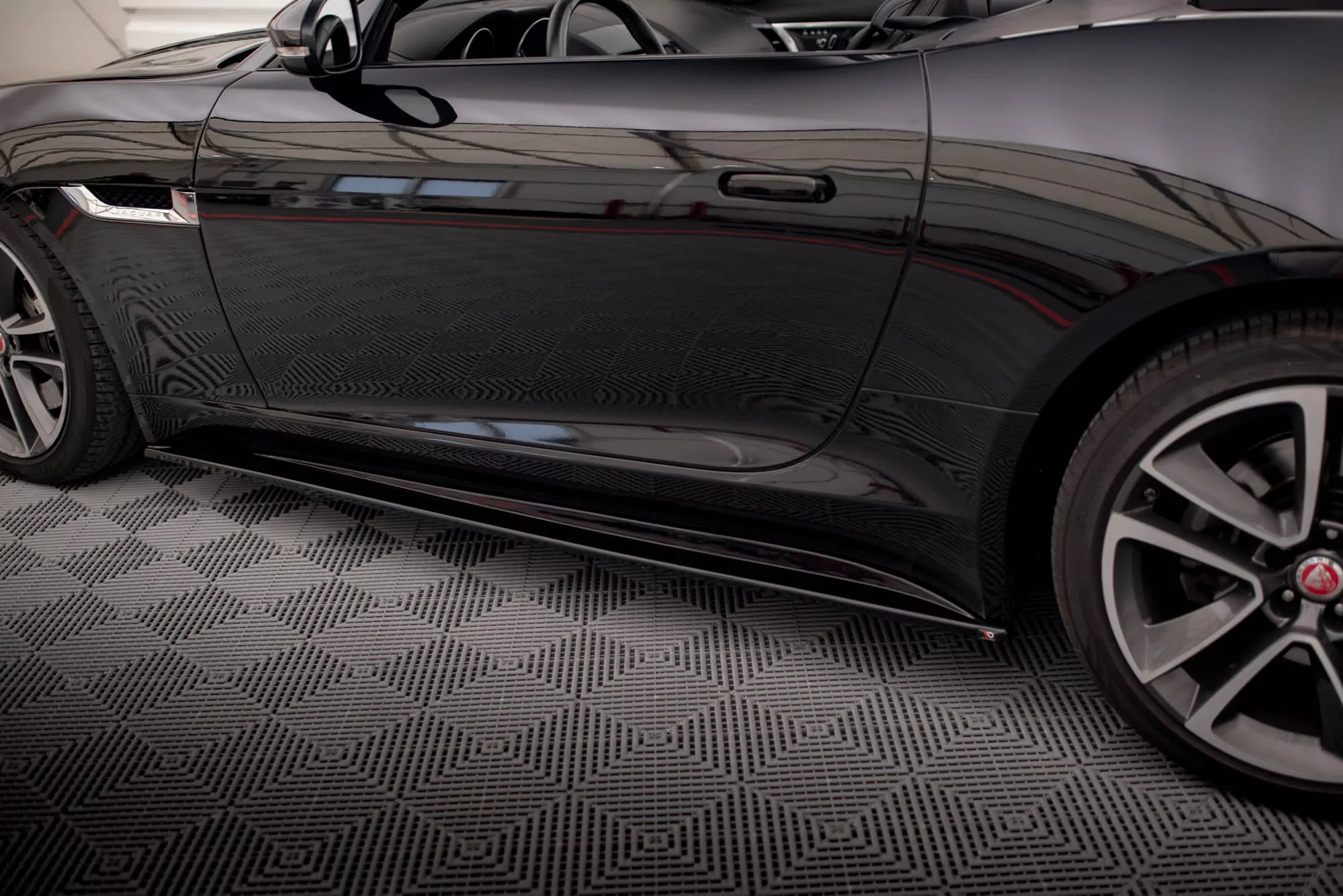 Seitenschweller Ansatz Passend Für Passend Für JAGUAR F-TYPE Schwarz Hochglanz Schwarz Hochglanz