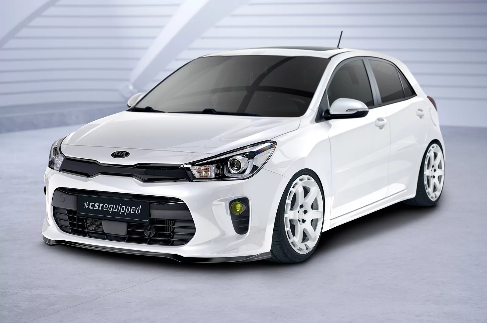 Cup-Spoilerlippe mit ABE für Kia Rio 4 (YB) vor Facelift CSL585 Schwarz Strukturiert