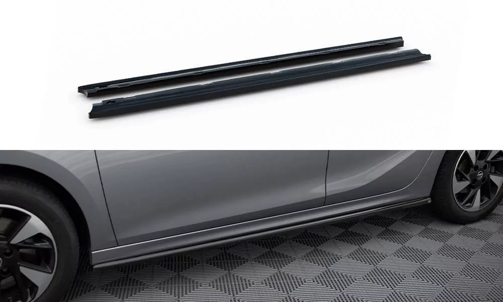 Seitenschweller Ansatz Für Opel Corsa F ( Mk6) Schwarz Hochglanz