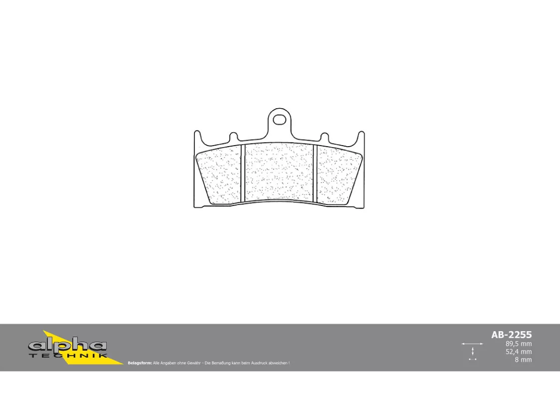 ALPHA TECHNIK Bremsbelag Racing ohne ABE