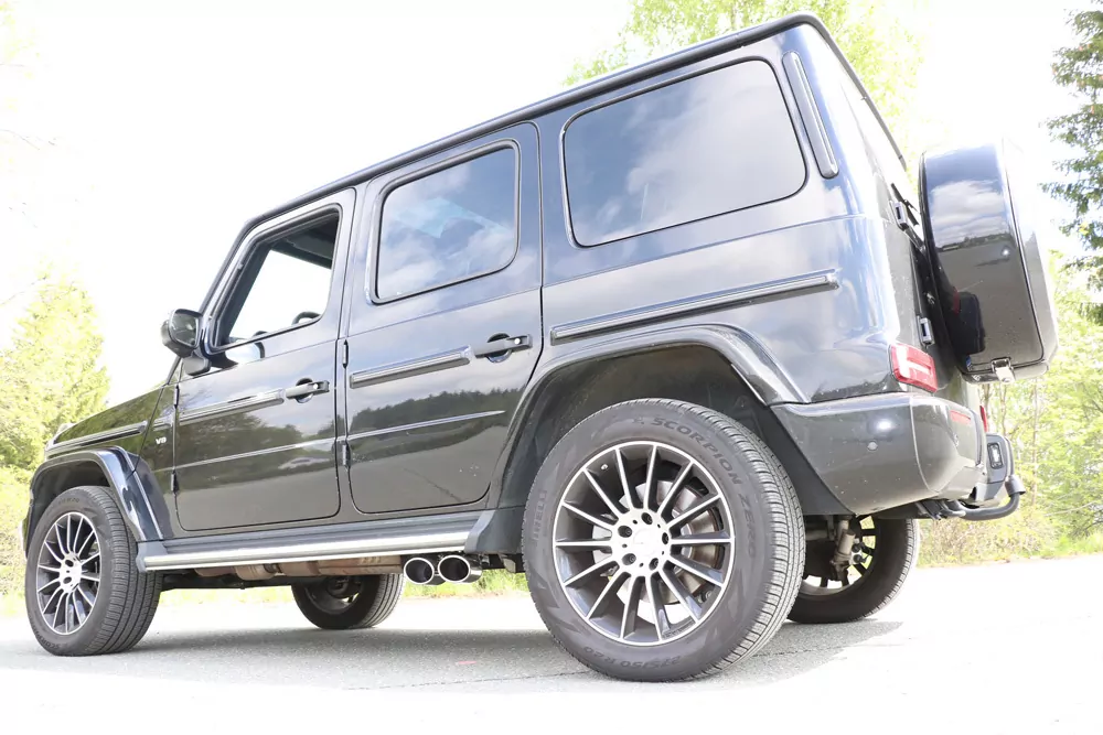 Mercedes G-Klasse G500 310kW - 463  Endrohr zum anstecken - 2x115x85 Typ 38 rechts und links unterm Trittbrett