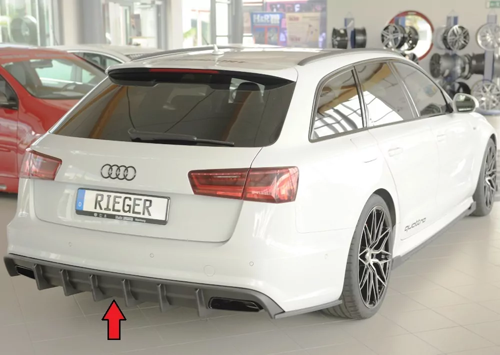 Rieger Heckeinsatz (für Fzg. ohne AHK) matt schwarz für Audi A6 (4G/C7) Lim. 09.14- (ab Facelift)