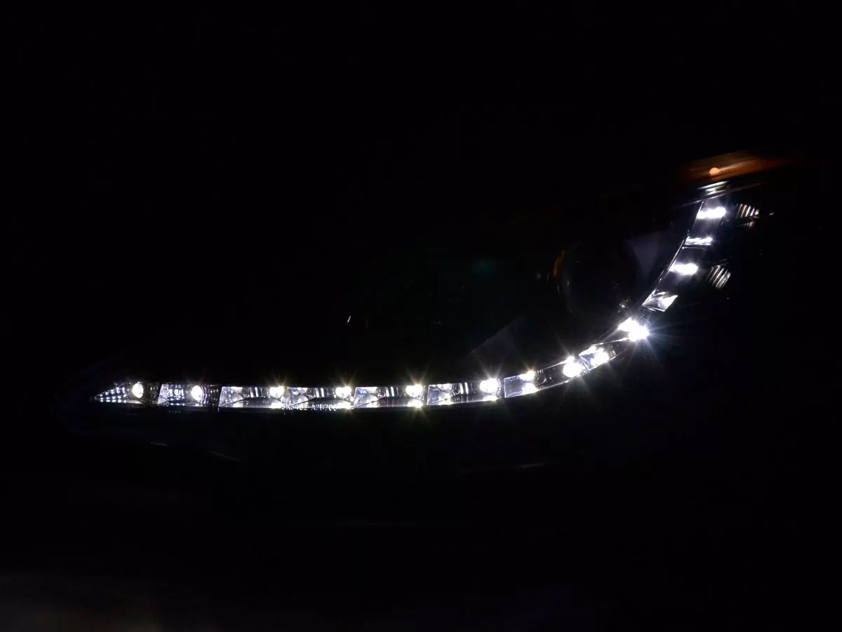 Scheinwerfer Set Daylight LED TFL-Optik Peugeot 207 Bj. 06- schwarz