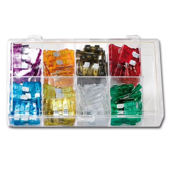 Stecksicherungs-Sortiment 120-teilig Gößen: 3, 5, 7,5, 10, 15, 20, 25, 30 A