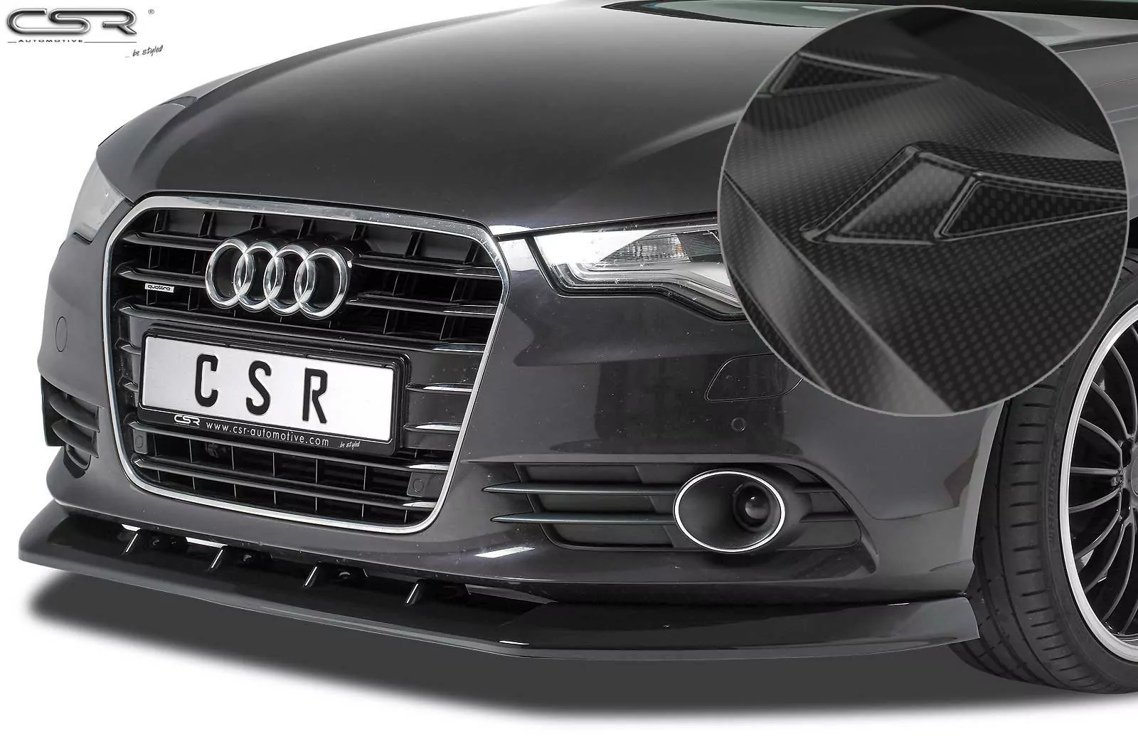 Cup-Spoilerlippe mit ABE für Audi A6 C7 4G CSL325-C Carbon Look Hochglanz