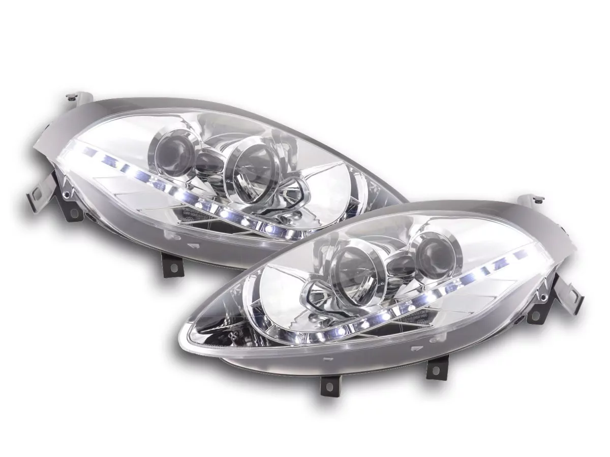 Scheinwerfer Set Daylight LED TFL-Optik Fiat Bravo Typ 198 Bj. 07- chrom