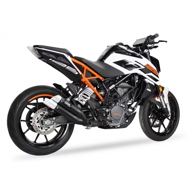 IXIL Dual Hyperlow L3XB Silencer Stainless Steel Black / Aluminium - KTM Duke RC125 - XM3357XB