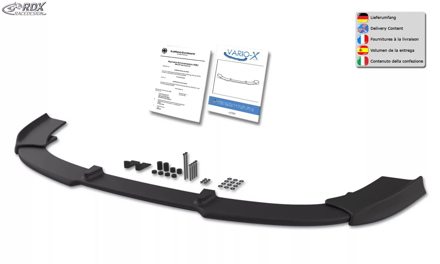 RDX Frontspoiler VARIO-X für HONDA Accord 7 2006-2008 Limousine & Tourer Frontlippe Front Ansatz Vorne Spoilerlippe