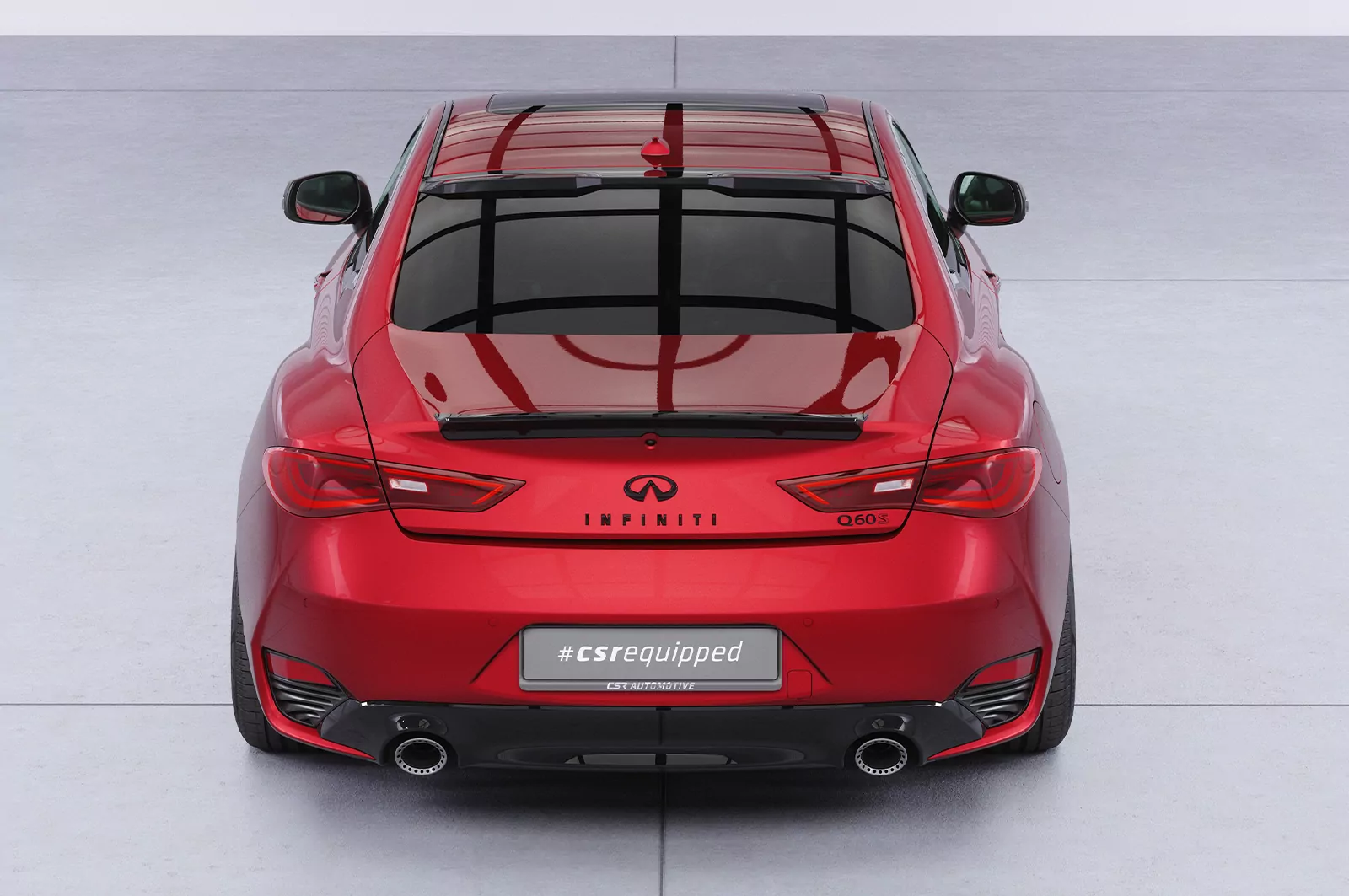 Heckscheibenblende für Infiniti Q60 Coupe HSB108 Schwarz Strukturiert