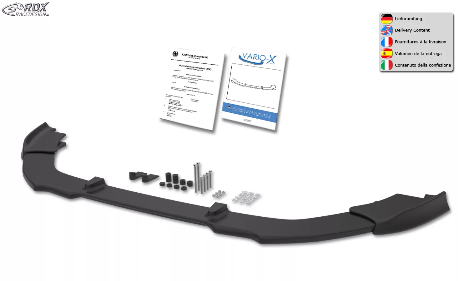 RDX Frontspoiler VARIO-X für FORD Focus 3 ST (2012+) Frontlippe Front Ansatz Vorne Spoilerlippe