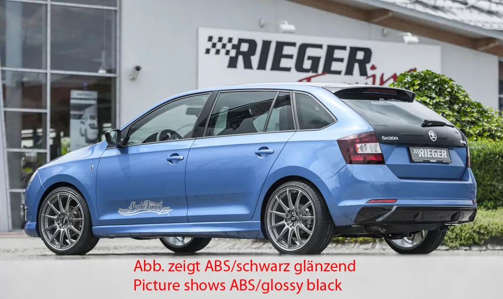 Rieger Heckeinsatz für Skoda Rapid (NH) - Spaceback 07.12-04.17 (bis Facelift) carbon optik