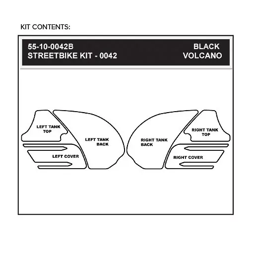 Stompgrip Traction Pad Volcano für Kawasaki ZZR 1400 12-20 Schwarz