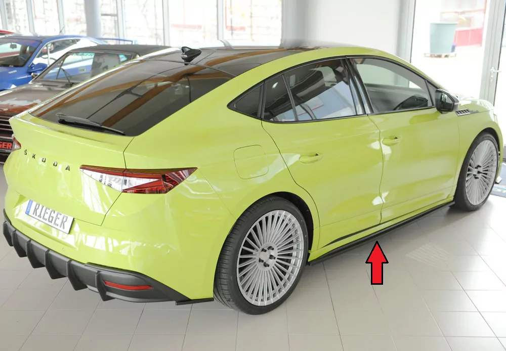 Rieger Seitenschweller rechts ansatz glanz schwarz für Skoda Enyaq iV RS (NY) SUV (5AZ) 07.21-