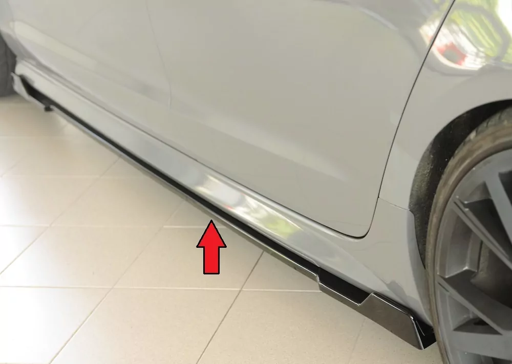 Rieger Seitenschweller links ansatz (2-tlg.) glanz schwarz für Audi A6 S6 (4G/C7) Lim. 09.14- (ab Facelift)