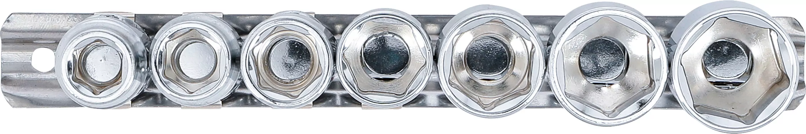 Gelenk-Steckschlüssel-Satz, Sechskant | Antrieb Innenvierkant 10 mm (3/8") | SW 3/8" - 3/4" | Zollgrößen | 7-tlg.