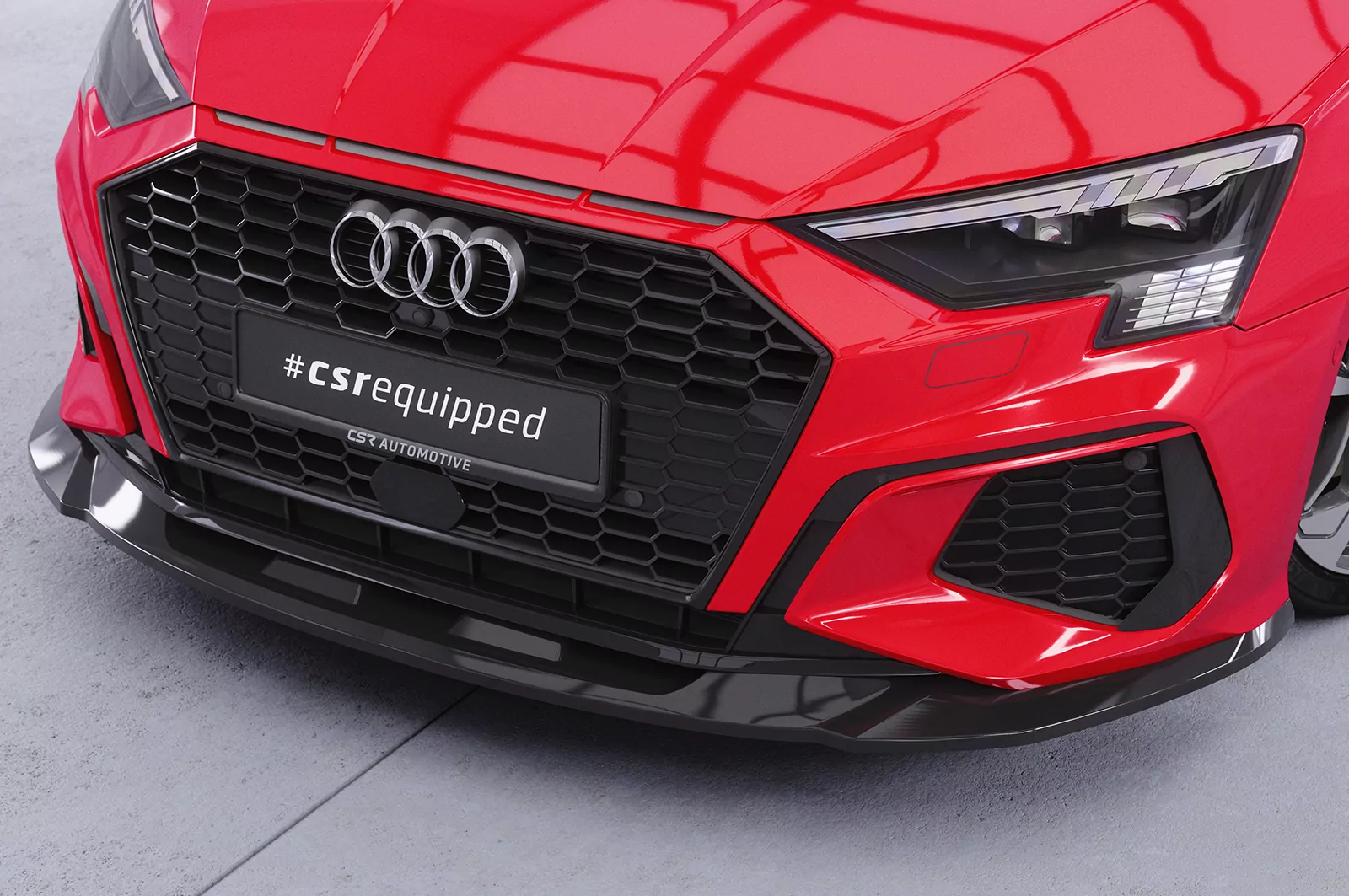 Cup-Spoilerlippe mit ABE für Audi A3 8Y S-Line / S3 8Y CSL483 Strukturiert (schwarz matt)