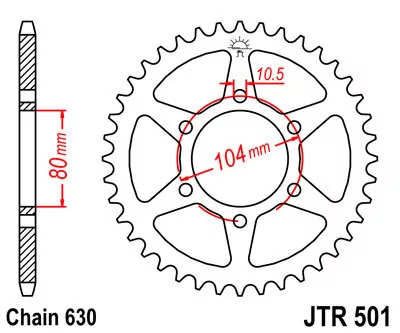 Kettenrad 38Z  |  630 SI Innen Ø 080 Lochkreis 104