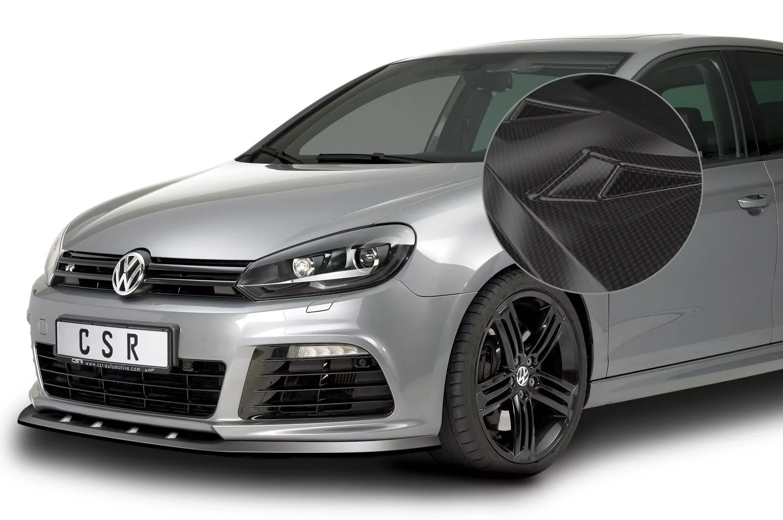 Cup-Spoilerlippe mit ABE für VW Golf 6 R CSL002-C Carbon Look Hochglanz
