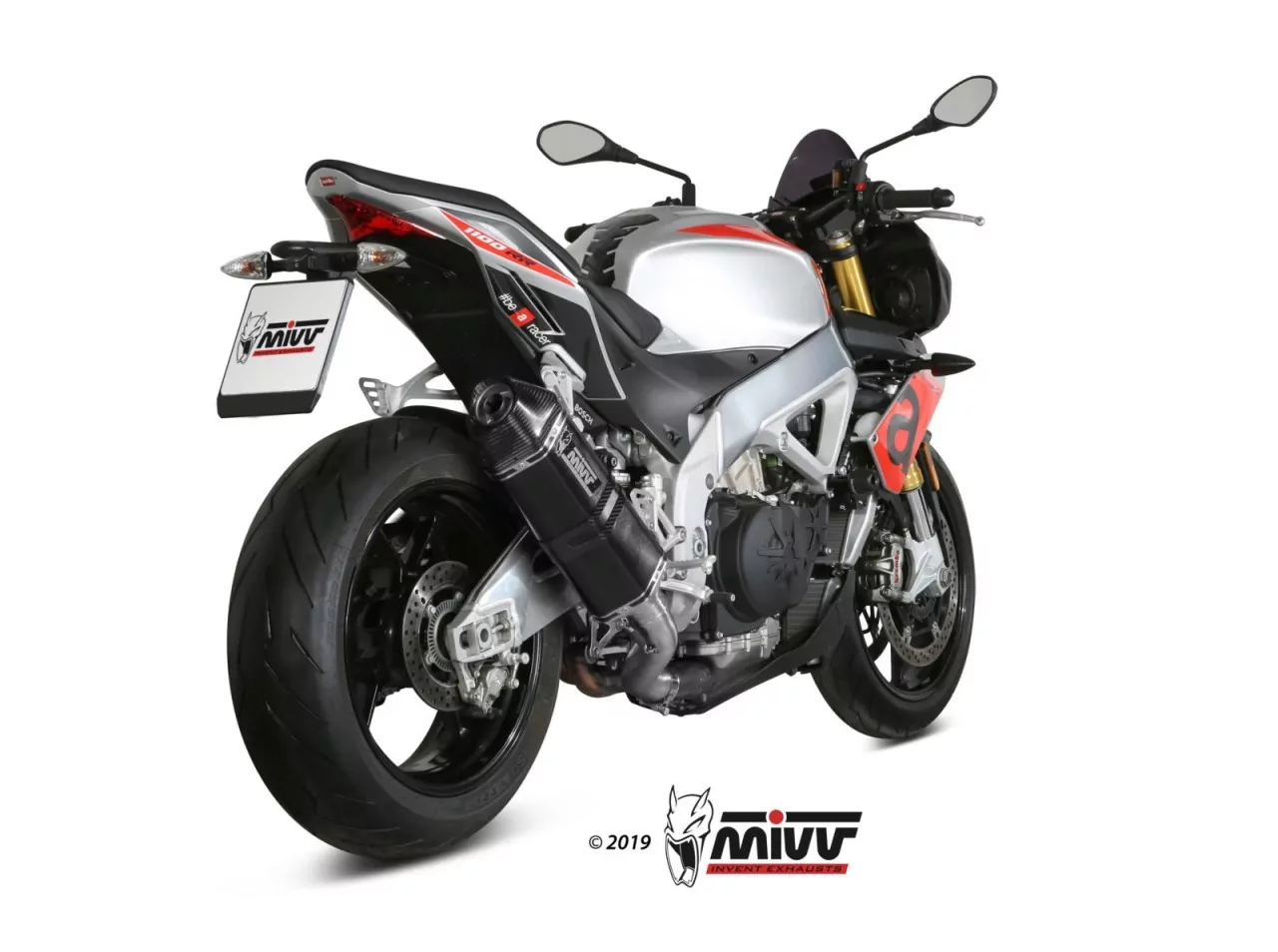 MIVV SPEED EDGE Edelstahl Schwarz APRILIA TUONO V4 1100 2018 >