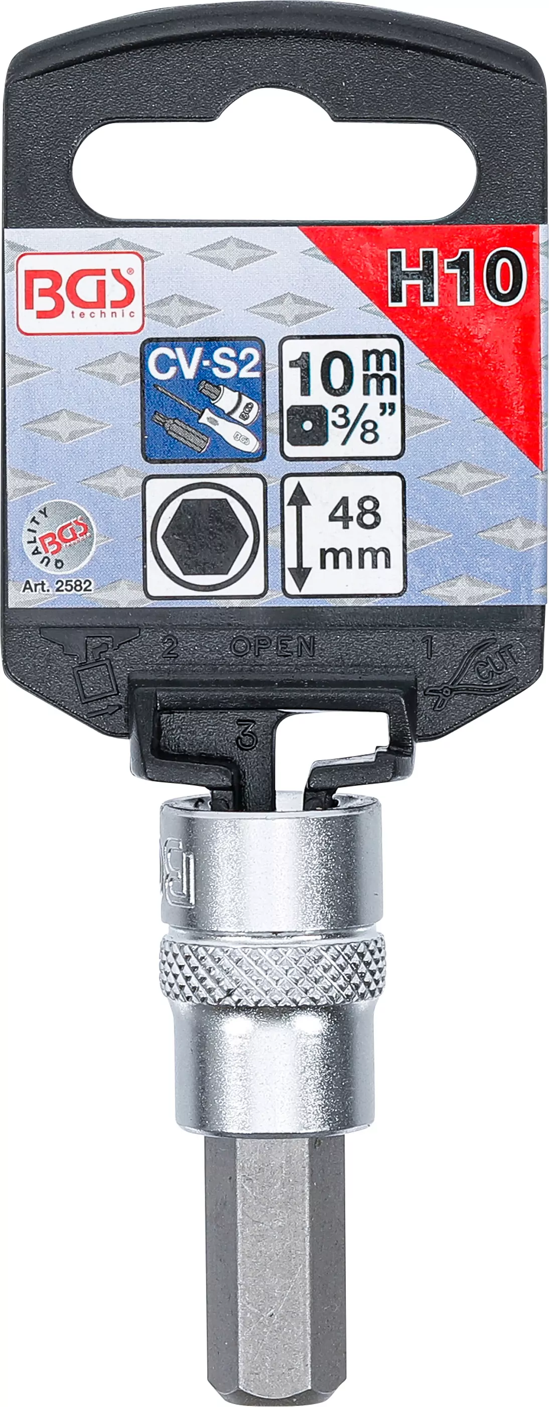 Bit-Einsatz | Antrieb Innenvierkant 10 mm (3/8") | Innensechskant 10 mm