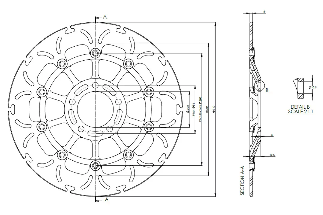 alpha Technik Bremsscheibe Omega-Design ABD33 vorne für Suzuki GSX GS GSF RF