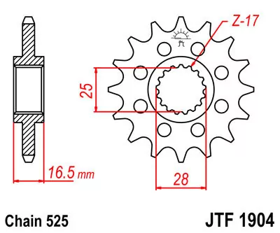 Ritzel 15Z  |  525 Feinverz. Innen Ø 25/28