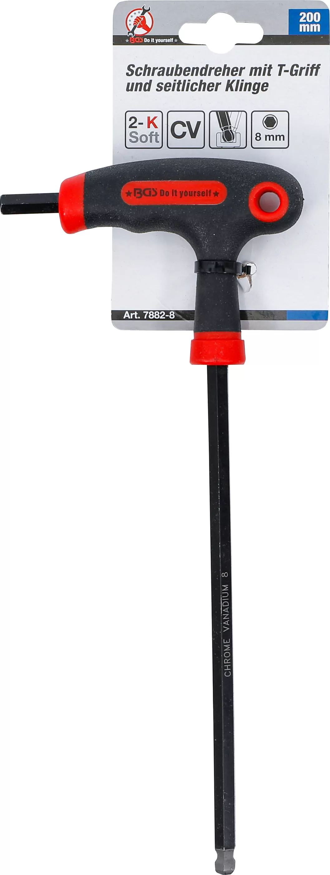 Schraubendreher mit T-Griff und seitlicher Klinge | Innensechskant / Innensechskant mit Kugelkopf 8 mm