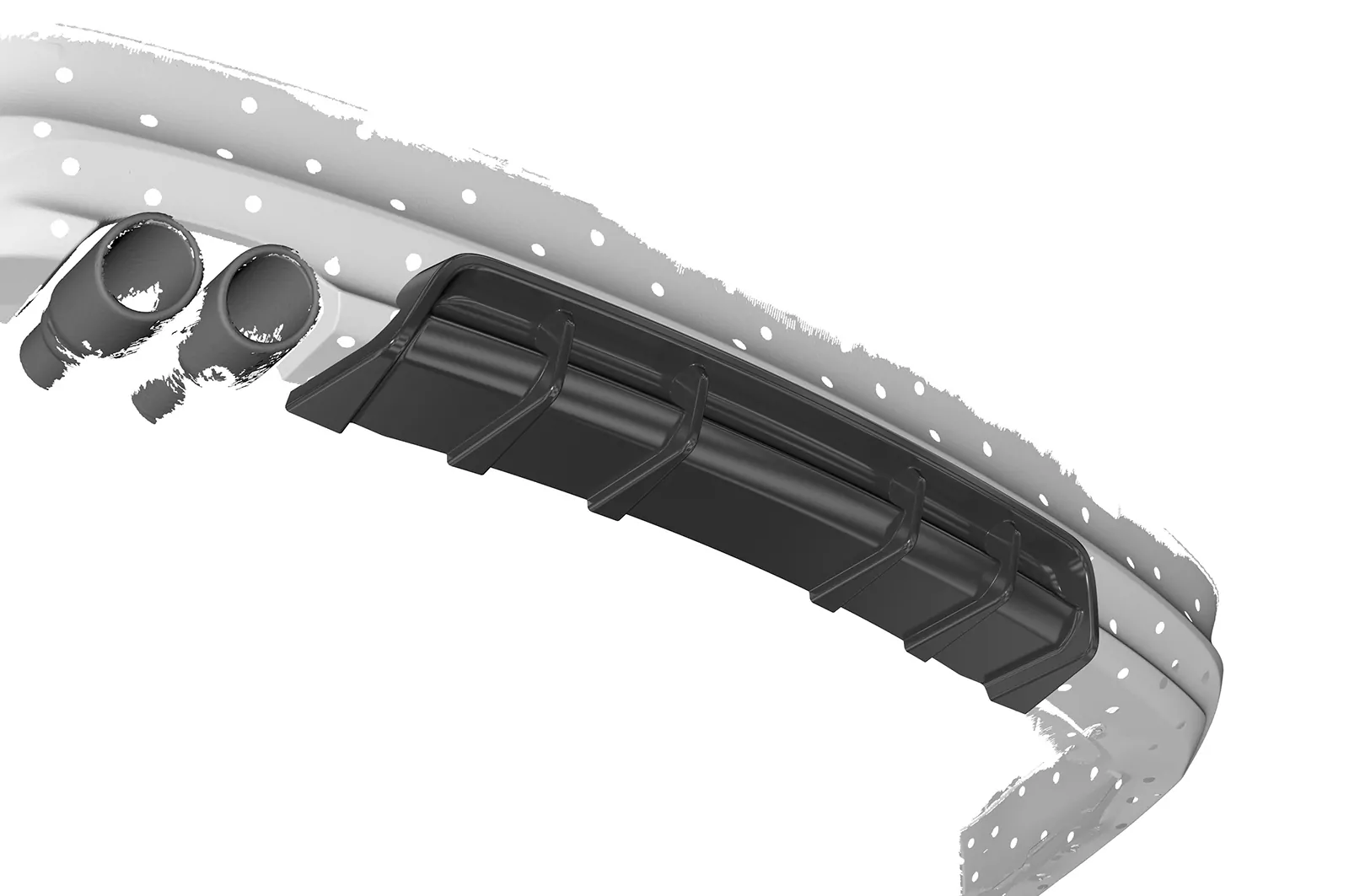 Heckansatz für BMW 3er E90 / E91 HA435 Schwarz Strukturiert