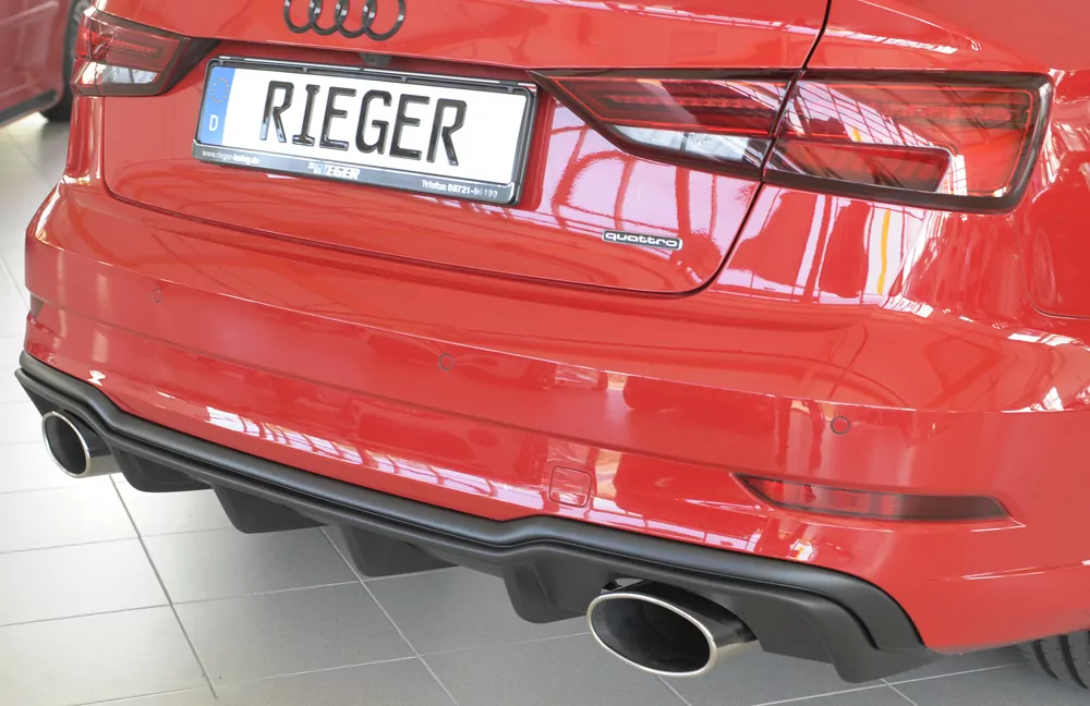 Rieger Heckeinsatz für Audi A3 (8V) - 5-tür. (Limousine 8VS) 09.16- (ab Facelift) carbon optik