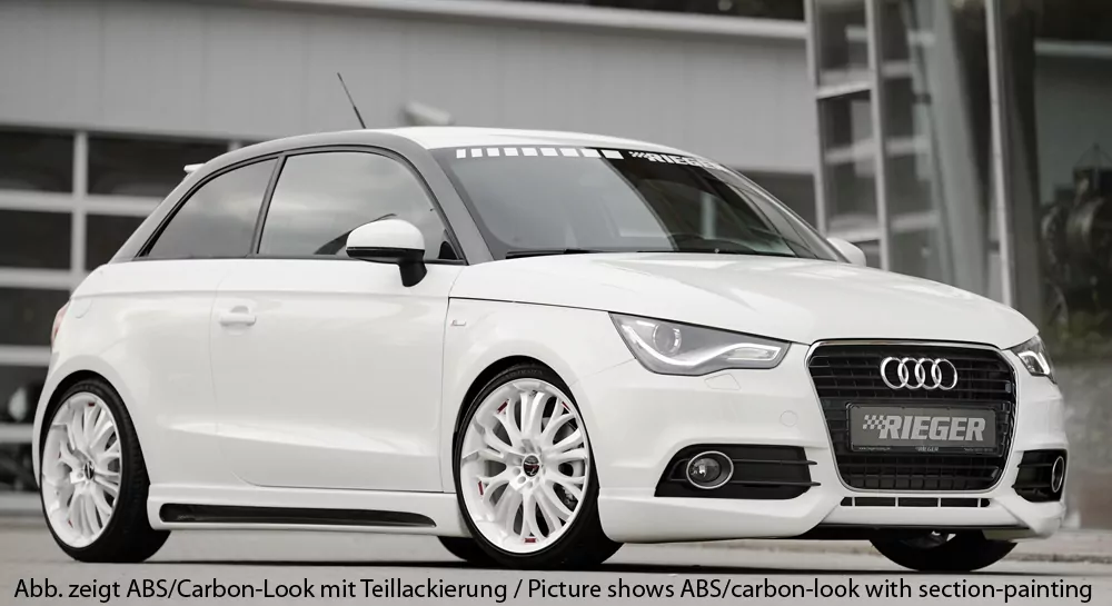 Rieger Seitenschweller links  carbon look für Audi A1 (8X) 3-tür. 02.15- (ab Facelift)