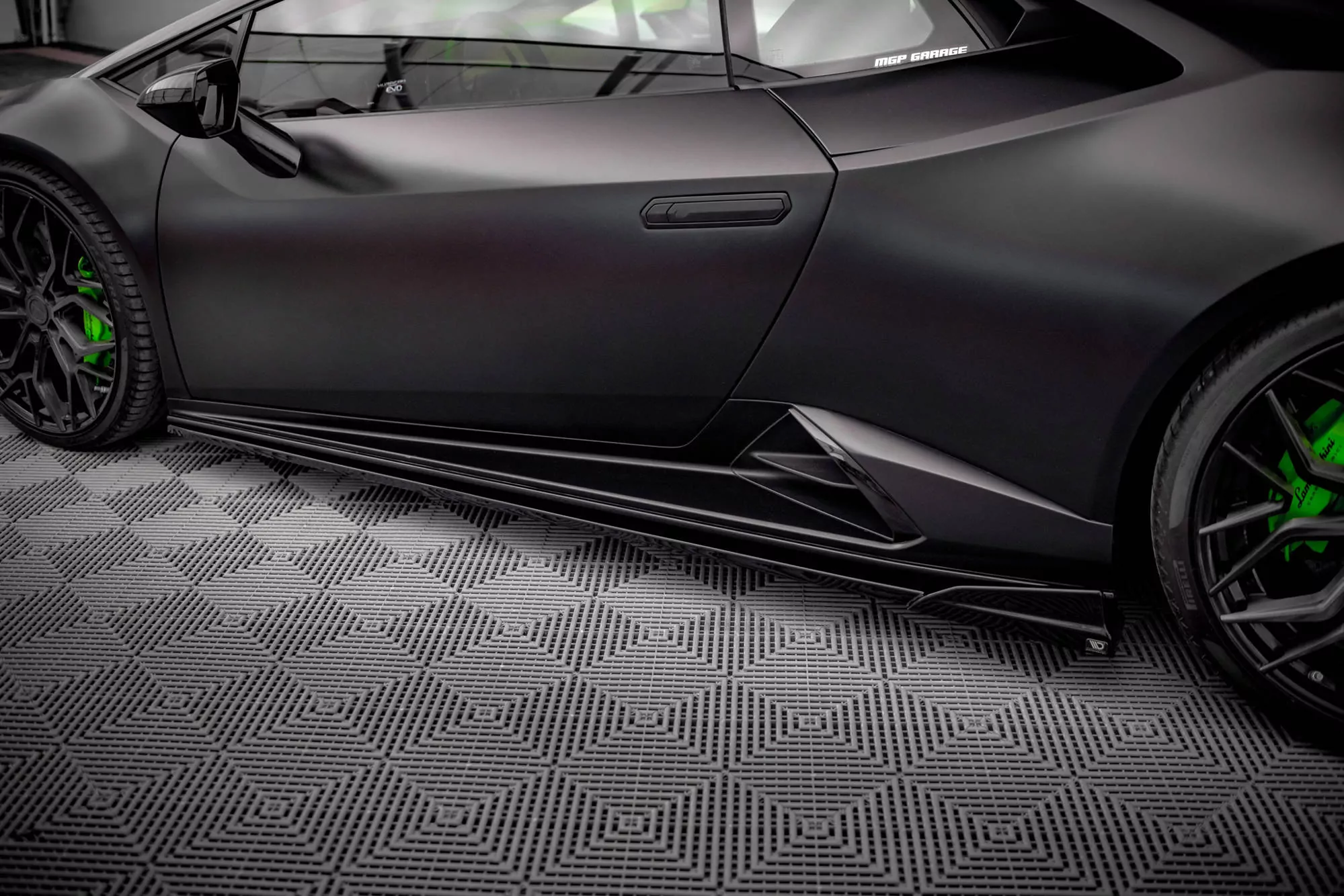Seitenschweller Ansatz Für Lamborghini Huracan EVO Schwarz Hochglanz