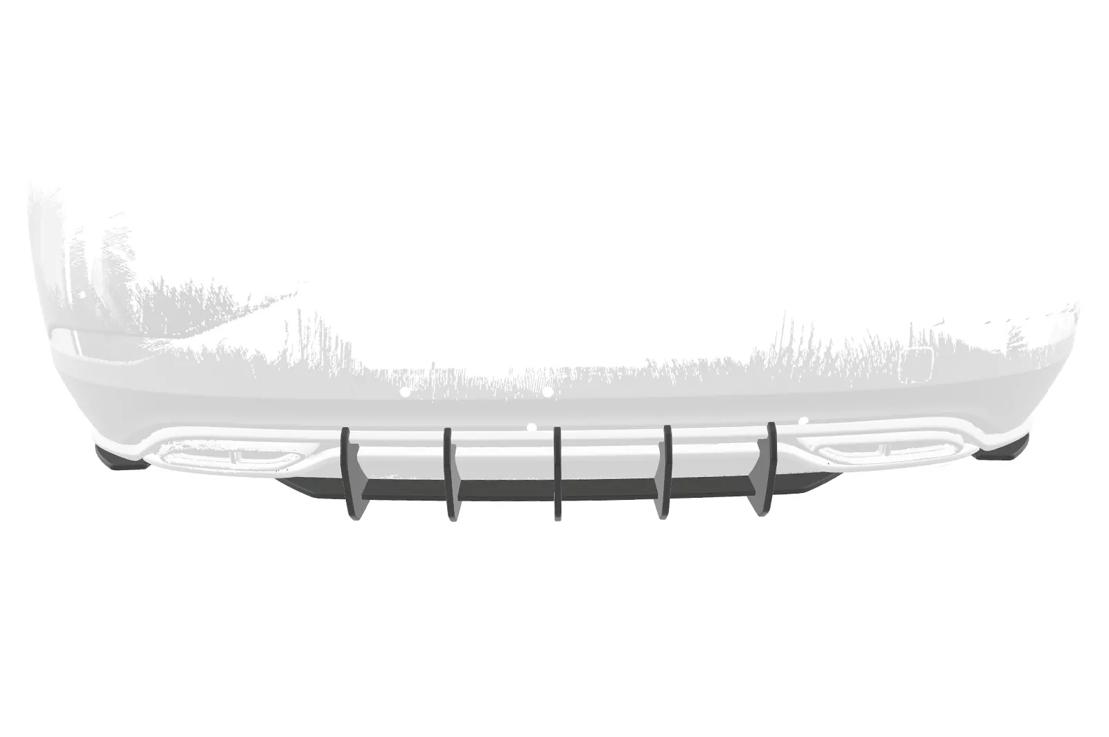 Racing Diffusor / Heckansatz für VW Polo 6 2G (Typ AW) R-Line HA317