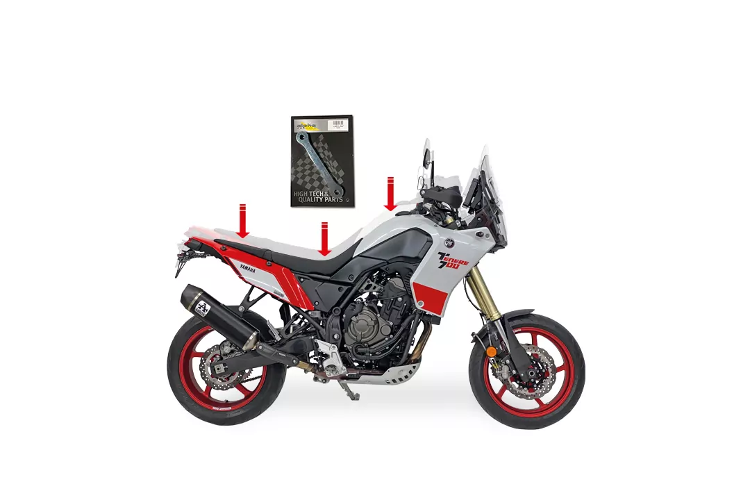 alpha Technik Tieferlegungssatz für Yamaha Tenere 700 Typ DM07/DM08 Modelljahr 2019- und Typ DM11 Modelljahr 2021-