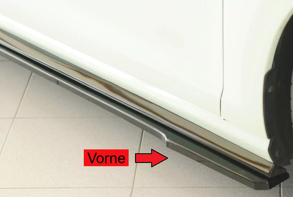 Rieger Seitenschweller rechts ansatz (ca. 19mm) glanz schwarz für VW Golf 7 R-Line 5-tür. 02.17- (ab Facelift)