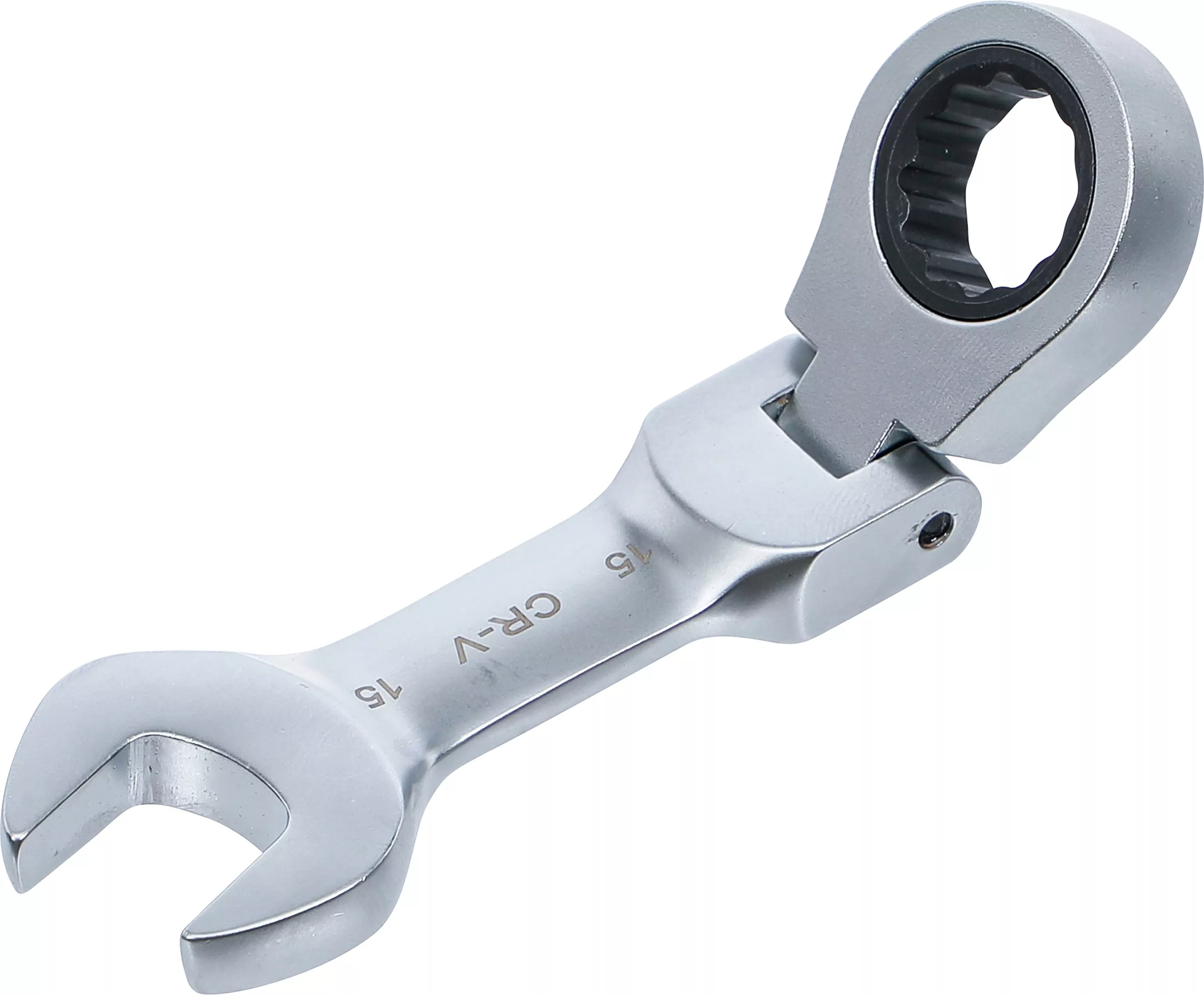 Ratschenring-Maulschlüssel | kurz | abwinkelbar | SW 15 mm