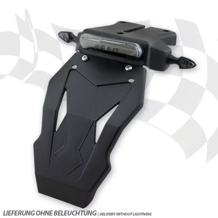 Kennzeichenhalter | UNIVERSAL | ABS | schwarz mit Spritzschutz | *Rücklicht 284307/284310/284311