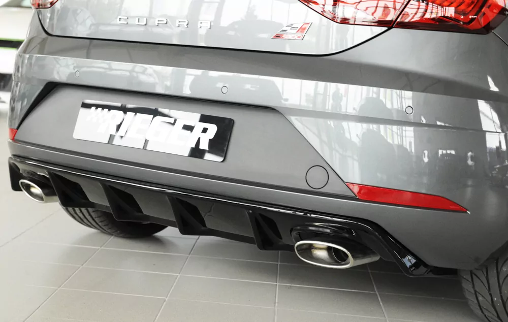Rieger Heckeinsatz für Seat Leon Cupra (5F) - 5-tür. 01.17- (ab Facelift) schwarz glanz