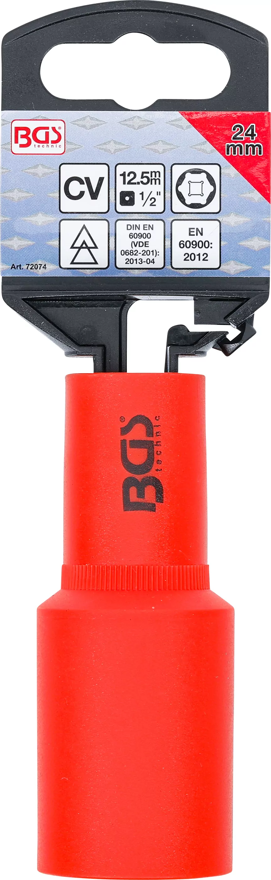 VDE-Steckschlüssel-Einsatz Sechskant | Antrieb Innenvierkant 12,5 mm (1/2") | SW 24 mm