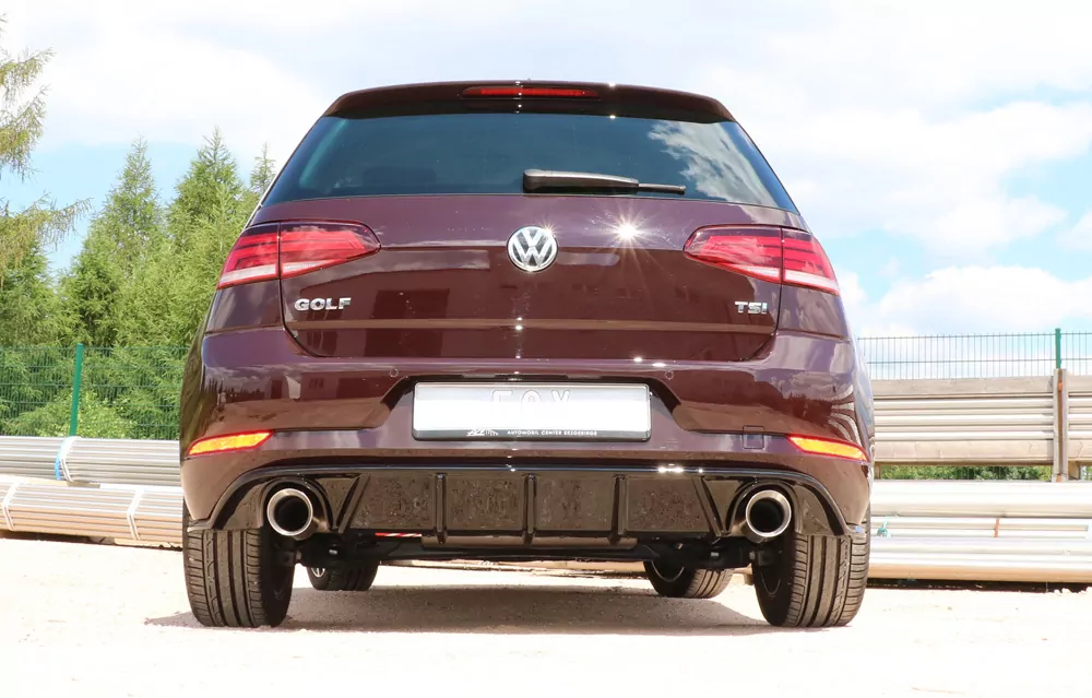 VW Golf VII Facelift starre Hinterachse - Einsatz schwarz  Endschalldämpfer rechts/links - 1x100 Typ 25 rechts/links inkl. Heckeinsatz schwarz lackiert