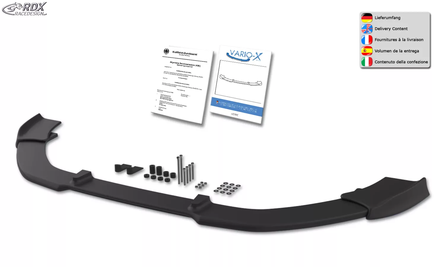 RDX Frontspoiler VARIO-X für VW Passat B7 / 3C Frontlippe Front Ansatz Vorne Spoilerlippe