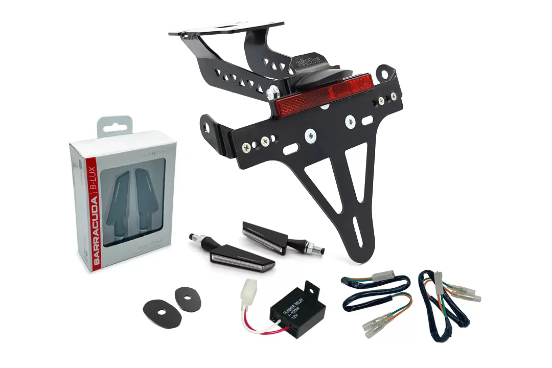 alpha Technik Kennzeichenhalter-Blinker-Kit SQ-LED (vorne + hinten) für Kawasaki Z900 Modelljahr 2017-2019