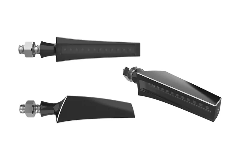 HIGHSIDER LED Sequenz-Blinker STS 1, schwarzes 2C Gehäuse, getöntes Glas