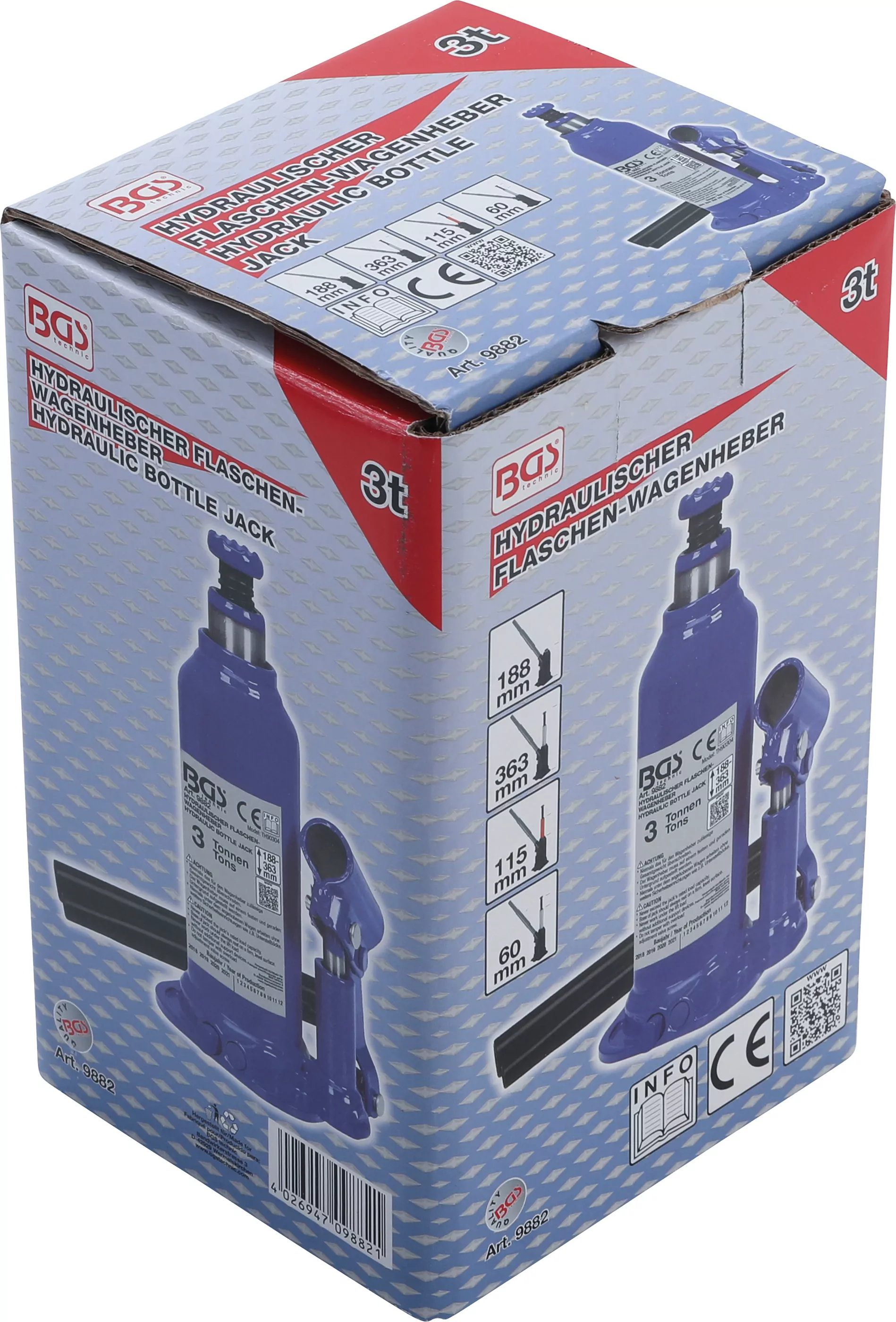 Hydraulischer Flaschen-Wagenheber | 3 t