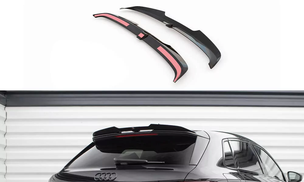 Spoiler CAP V.2 Für Audi RS3 / S3 / A3 S-Line Sportback 8Y Schwarz Hochglanz