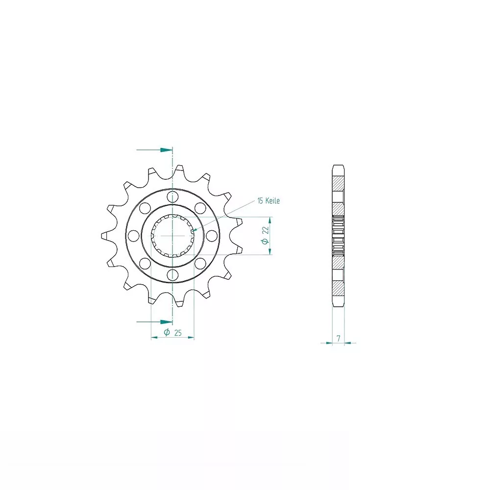 EK-Chain Kettensatz 525 MVXZ-2 standard für Royal Enfield Himalayan 411 ABS / Scram 411