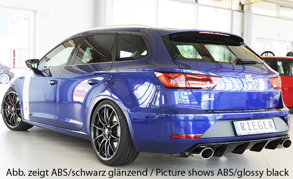 Rieger Heckeinsatz für Seat Leon Cupra (5F) - 5-tür. (ST/Kombi) 01.17- (ab Facelift) carbon optik