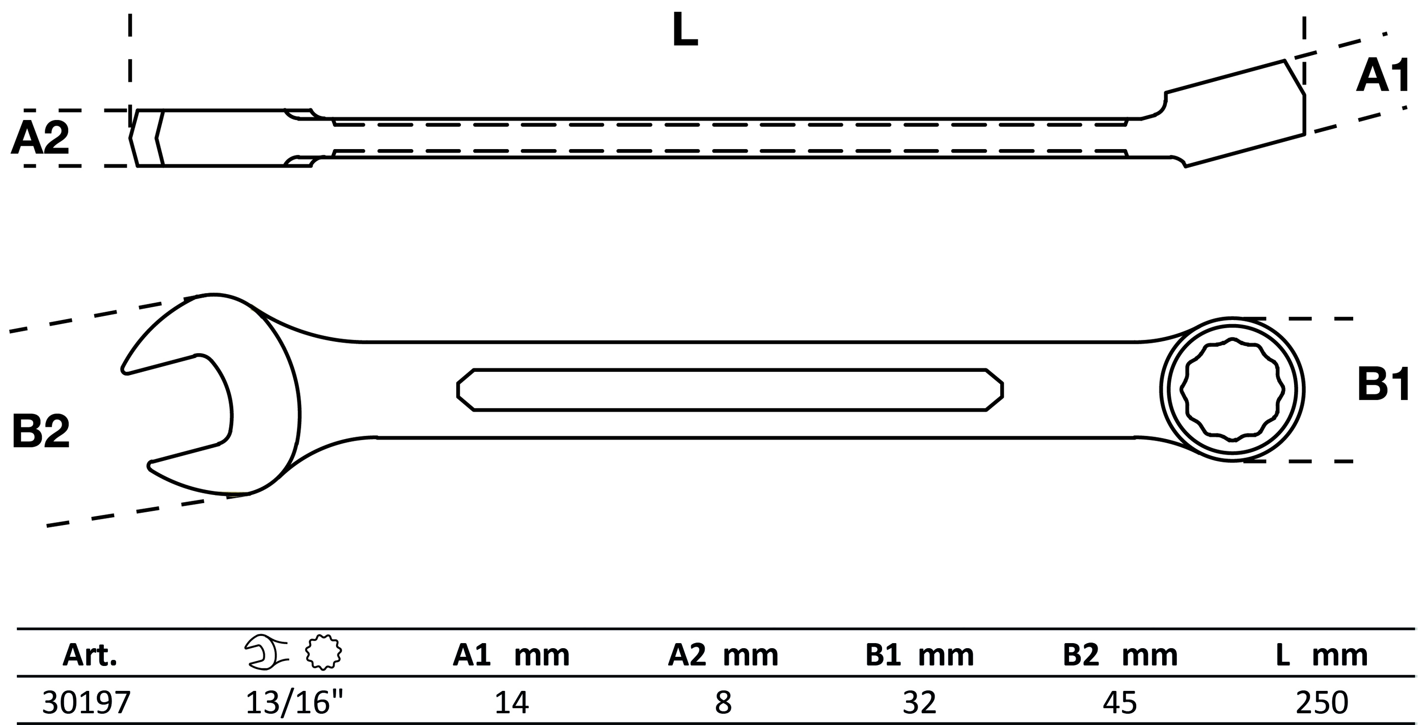 Maul-Ringschlüssel | SW 13/16"